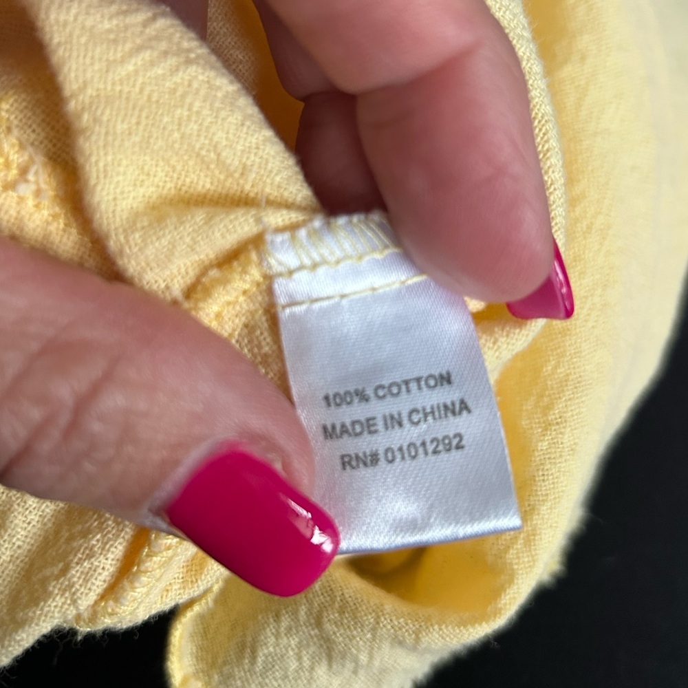 5/$25 Lulu-B 100% Cotton Soft Yellow Ruffled Dress/Swim Cover size small - Picture 9 of 9